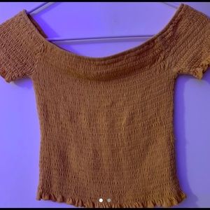Mustard yellow off the shoulder top!!